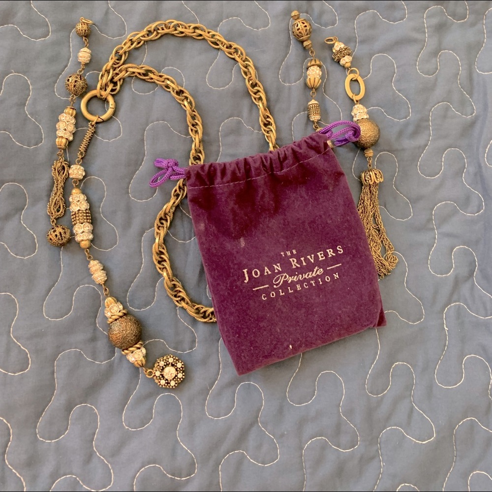 Joan Rivers multi-pendant black,antique,crystals